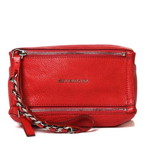 GIVENCHY Sugar Goatskin Pandora Wristlet Red 